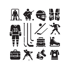 ice hockey player silhouette vector illustration