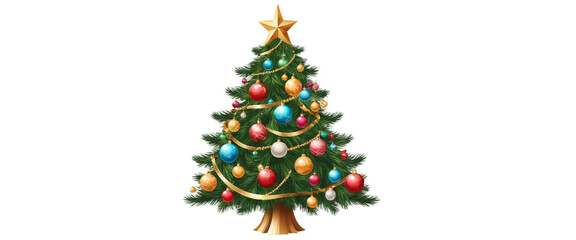 Christmas tree isolated on transparent background 