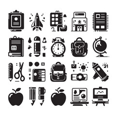 Back to School silhouette vector illustration