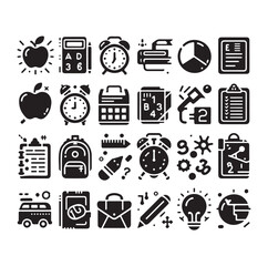 Back to School silhouette vector illustration