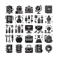 Back to School silhouette vector illustration