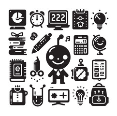 Back to School silhouette vector illustration