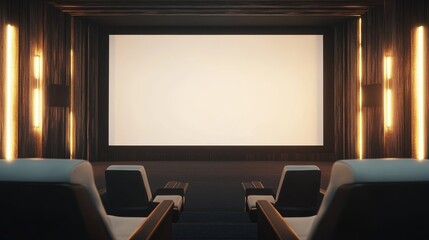 Blank white cinema screen for your movie or video presentation