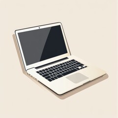 Modern laptop computer angled view.