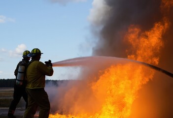 firefighters in action