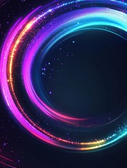 Obraz premium Colorful spirals of light create a dynamic and captivating backdrop, providing ample space for creative text and designs. Generative AI