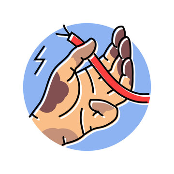 electric shocks household injury accident color icon vector. electric shocks household injury accident sign. isolated symbol illustration
