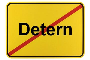 Illustration eines Ortsschildes der Gemeinde Detern in Niedersachsen