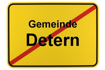 Illustration eines Ortsschildes der Gemeinde Detern in Niedersachsen