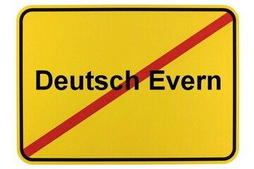 Illustration eines Ortsschildes der Gemeinde Deutsch Evern in Niedersachsen