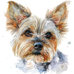 A watercolor vector of a Dog, isolated on a white background. Dog vector.