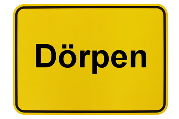Illustration eines Ortsschildes der Gemeinde Dörpen in Niedersachsen