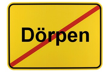 Illustration eines Ortsschildes der Gemeinde Dörpen in Niedersachsen