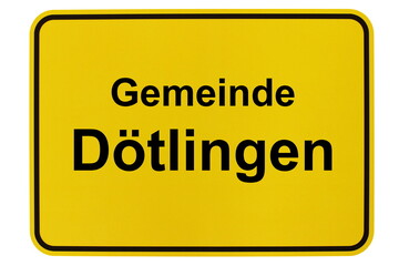 Illustration eines Ortsschildes der Gemeinde Dötlingen in Niedersachsen