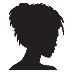 black african woman silhouette vector illustration