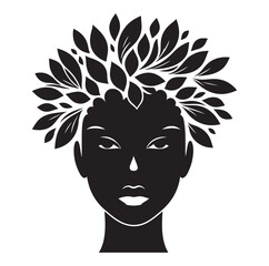 black african woman silhouette vector illustration