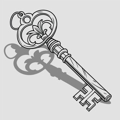 The Key to Imagination Silver Suspended Illustrator Artwork