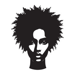 black african woman silhouette vector illustration