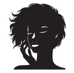 black african woman silhouette vector illustration