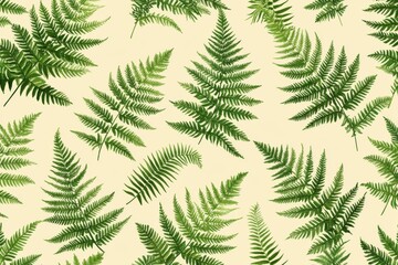 Fern leaf pattern on light beige background