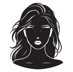 black african woman silhouette vector illustration