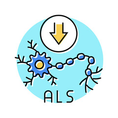 amyotrophic lateral sclerosis disease color icon vector. amyotrophic lateral sclerosis disease sign. isolated symbol illustration