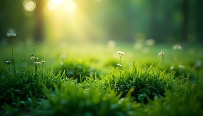 Dreamy landscape, vibrant green