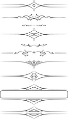 black and white set of delimiters for text, dividers