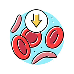 sickle cell anemia disease color icon vector. sickle cell anemia disease sign. isolated symbol illustration