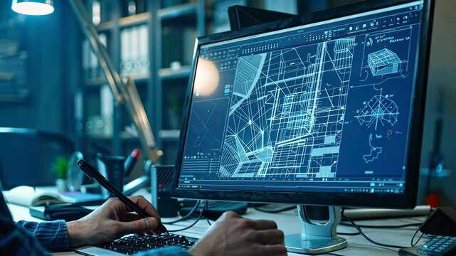 Architect Designing Cityscape on Computer