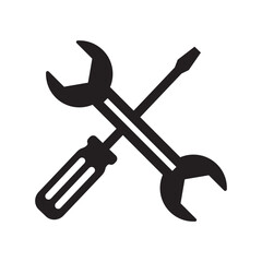 Repair icon Screwdriver icon vector tools icon symbol isolated