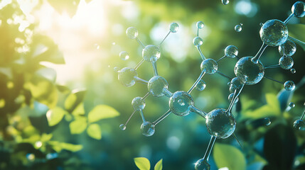 Scientific Illustration of Hydrolysis Reactions in Environmental Chemistry: Understanding the Influence of Water on Pollutant Degradation in Nature