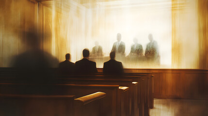 An Emotional Artistic Representation of a Deposition, Capturing the Intensity of Giving Testimony in Legal Proceedings