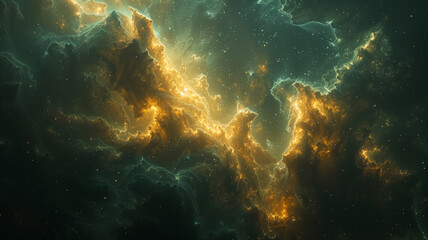 Fototapeta premium Spiral galaxy glowing in deep space with intricate star formations and luminous gas clouds