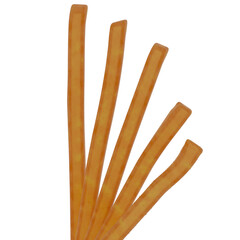3d render French fries with transparent background