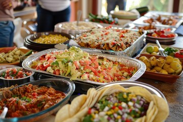 Obraz premium Mexican Feast Served Family Style