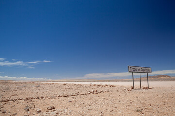 Tropic of Capricorn road sign in Namibia