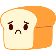 Bread Loaf Sad Face Cartoon