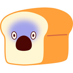 Bread Loaf Scared Face Cartoon