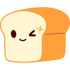 Bread Loaf Wink Face Cartoon