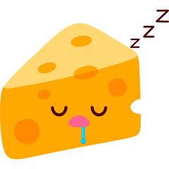 Cheese Sleeping Face Cartoon