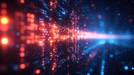 Fototapeta premium Modern tech worker business backdrop digital icons such as laptops and code symbols blended with soft blue gradients