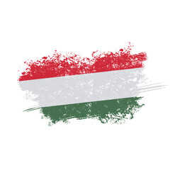 Hungary flag with grunge effect, Hungarian flag - vector illustration