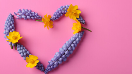 Heart shape flowe. Valentine concept.