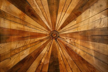 Detail of sunburst pattern on wood doors