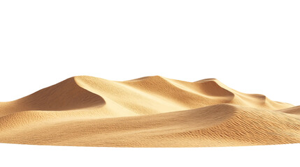 Desert sand pile, dune isolated on white background, with clipping path side view illustration. © Pickoloh