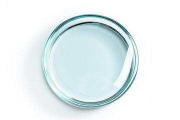 Round glass shapes on white background.
