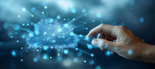 Professional business tech worker concept showcasing subtle abstract shapes of keyboards cloud computing a neutral color palette