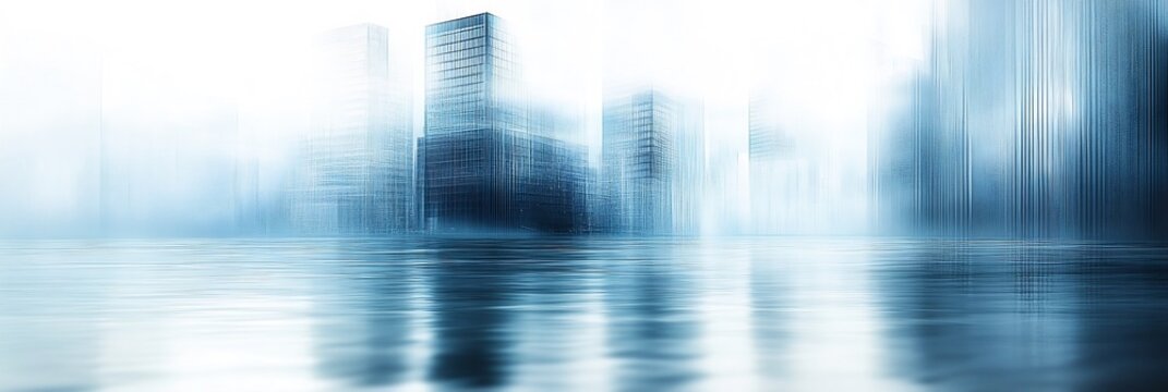 Professional small office building background soft grey blue tones featuring a blurred structure with plenty of blank space