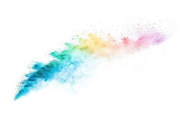 Fototapeta premium Launched colorful dust isolated on white background